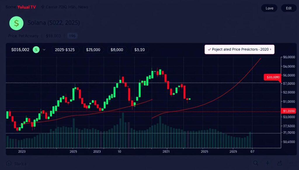 Solana latest price prediction 2025-2030 showing technical analysis with support and resistance levels Solana latest price prediction 2025-2030 showing technical analysis with support and resistance levels
