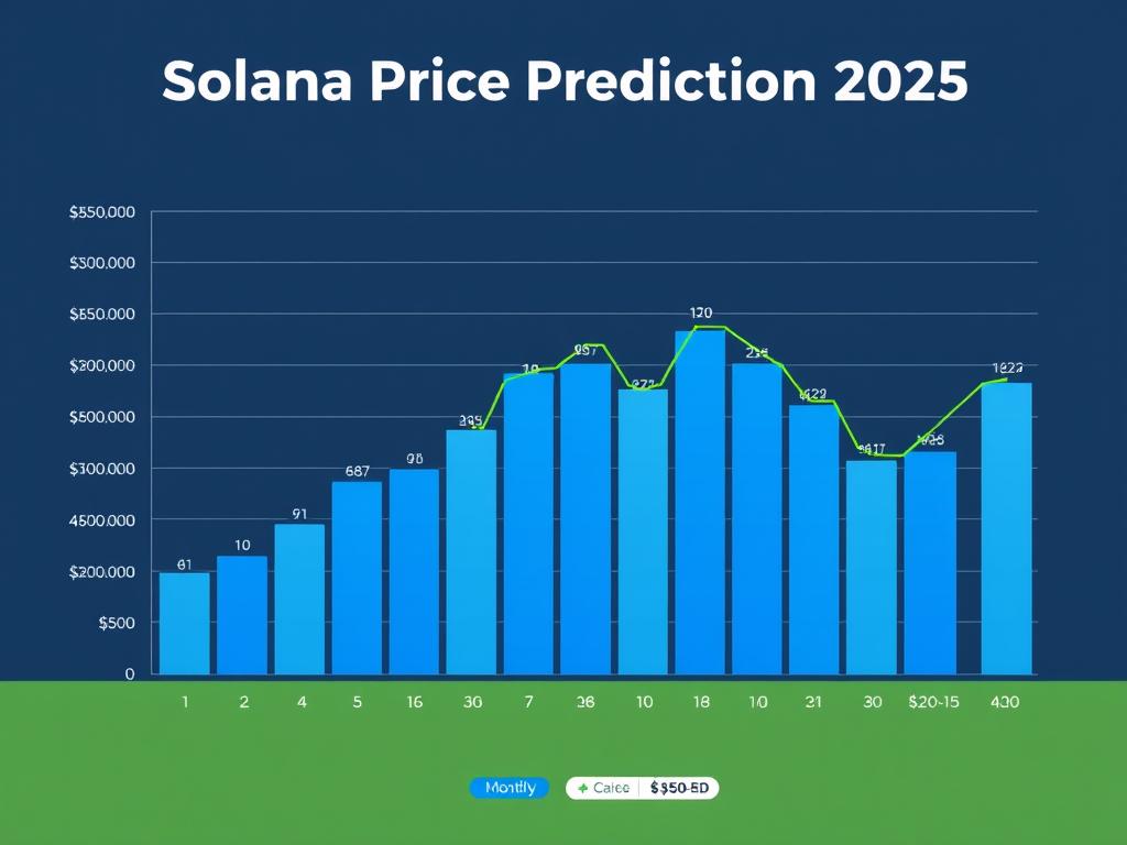 Solana price prediction chart for 2025 showing monthly price projections Solana price prediction chart for 2025 showing monthly price projections
